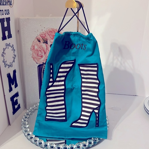 Henri Bendel Teal Drawstring dust bag - Picture 3 of 13